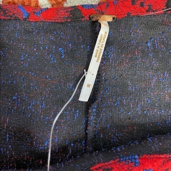 NEW Free People Red Sunset Puff Sleeves Mini Dress US M - Picture 6 of 7